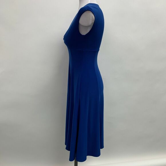 Chaps Women's Dress Petite Small PS Blue V-Neck Sleeveless - Picture 2 of 6